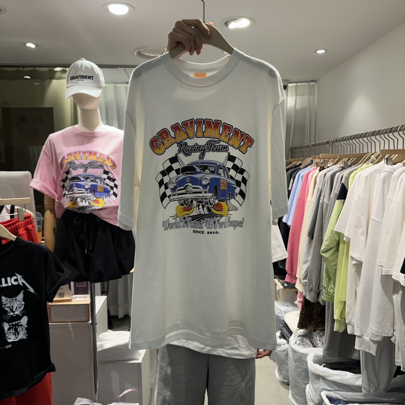THE LOT韓國㊣直郵東大門代購女裝新品時尚25春夏人氣休閑T恤THE LOT/ LOTT恤圖色2