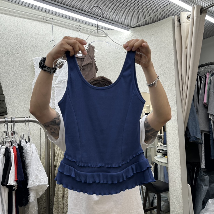 MAGOT韓國直郵㊣東大門實拍女裝新款推薦時尚熱賣休閑吊帶背心IIIΛGOT/MAGOT吊帶/背心