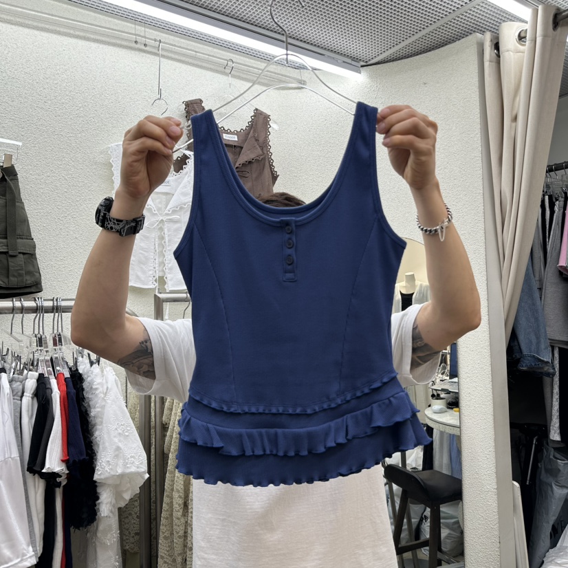 MAGOT韓國直郵㊣東大門實拍女裝新款推薦時尚熱賣休閑吊帶背心IIIΛGOT/MAGOT吊帶/背心圖色3