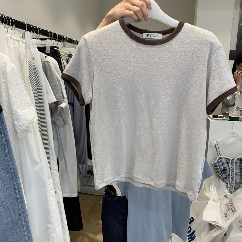 RUMIRU/AWEAR韓國直郵㊣東大門實拍女裝新品熱賣人氣25春夏T恤awear/RUMIRUT恤圖色2