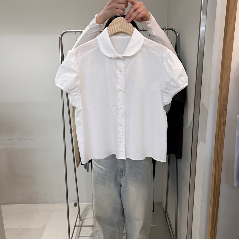 OUTRENE韓國㊣直郵東大門代購女裝新品人氣推薦25春夏襯衫蕾絲衫OUTRENE襯衫/蕾絲衫圖色2