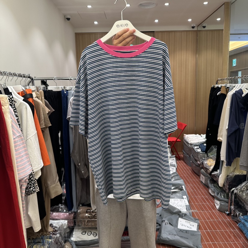 E/E/E韓國㊣直郵東大門代購女裝新款25春夏推薦時尚熱賣T恤E/E/ET恤圖色2