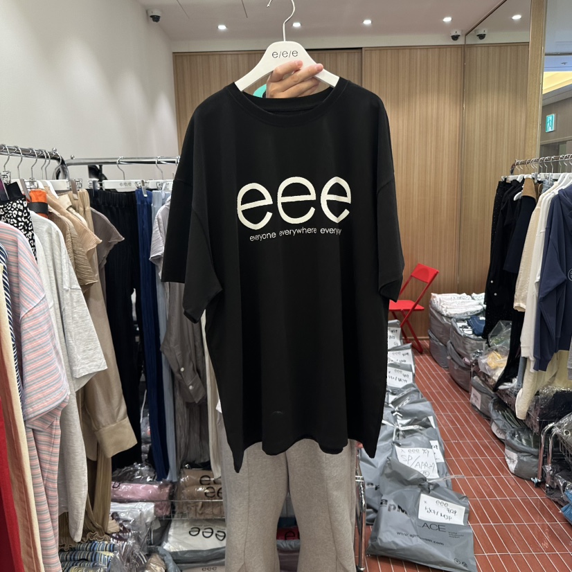 E/E/E直郵韓國代購㊣女裝新款25春夏推薦人氣熱賣休閑T恤E/E/ET恤圖色3