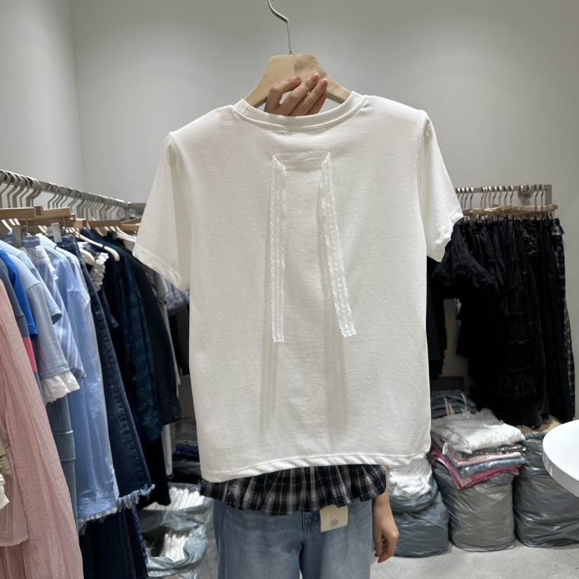 RE STYLE-Q東大門實拍女裝新款推薦真品25春夏職業時尚T恤RE STYLET恤