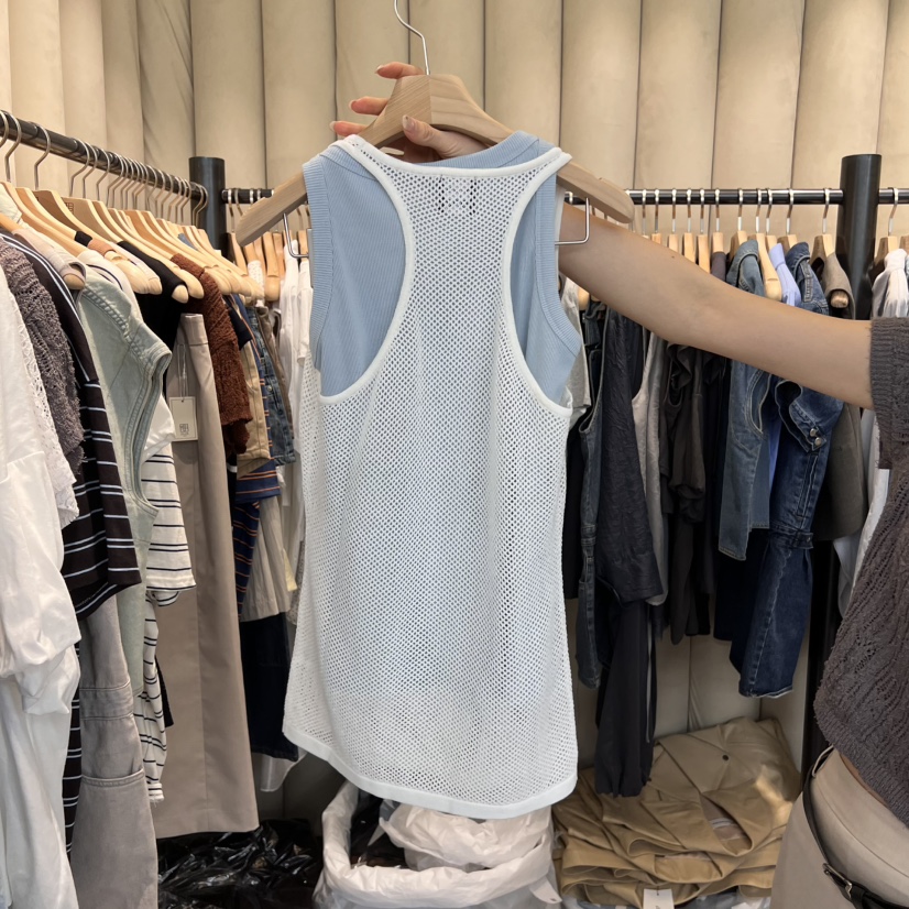 OUS/INCH-L東大門實拍女裝新款休閑吊帶背心不含內搭漁網OUS/INCH吊帶/背心