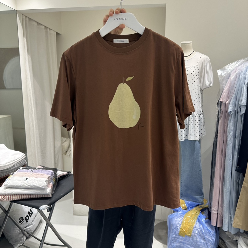 LORING RE I韓國代購女裝新品25春夏休閑時尚職業推薦T恤LORING RE-I/BARET恤圖色3