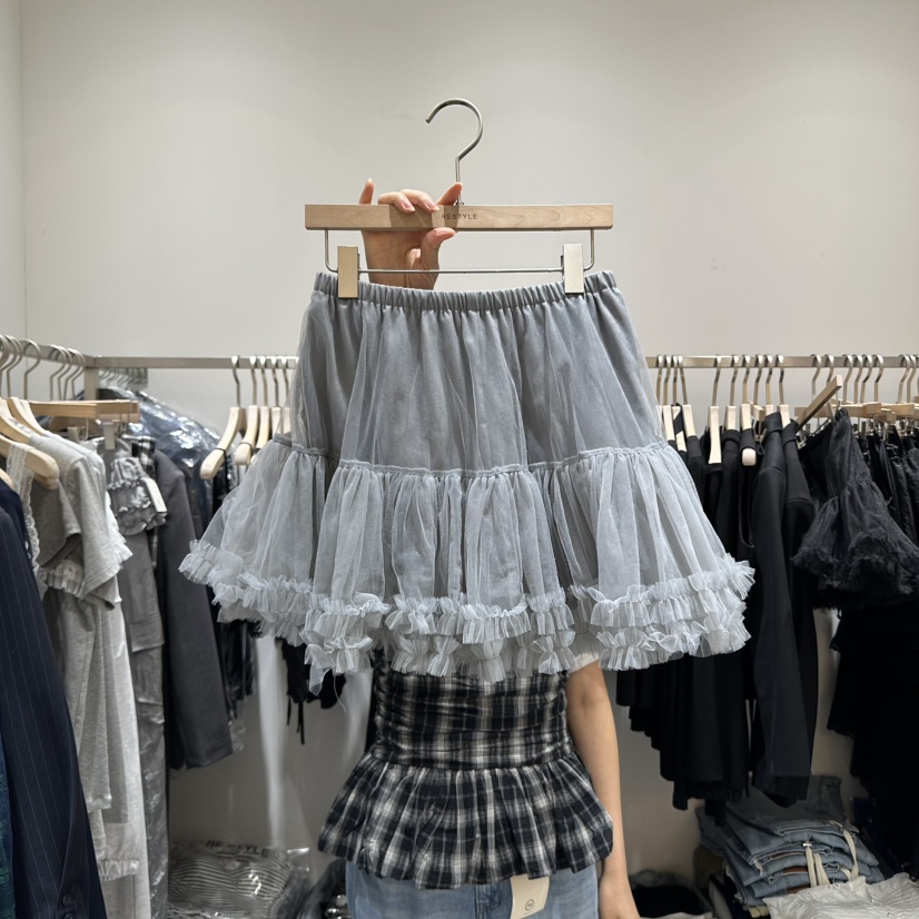 RE STYLE-Q東大門代購女裝新款職業時尚人氣25春夏短裙漁網RE STYLE短裙圖色2