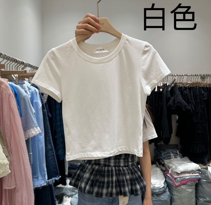 RE STYLE-Q東大門直郵女裝新款休閑時尚職業真品人氣推薦T恤RE STYLET恤圖色3