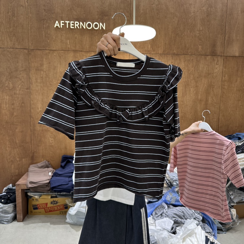 AFTERNOON-P東大門直郵女士新品真品休閑熱賣推薦職業25春夏T恤AFTERNOONT恤圖色2