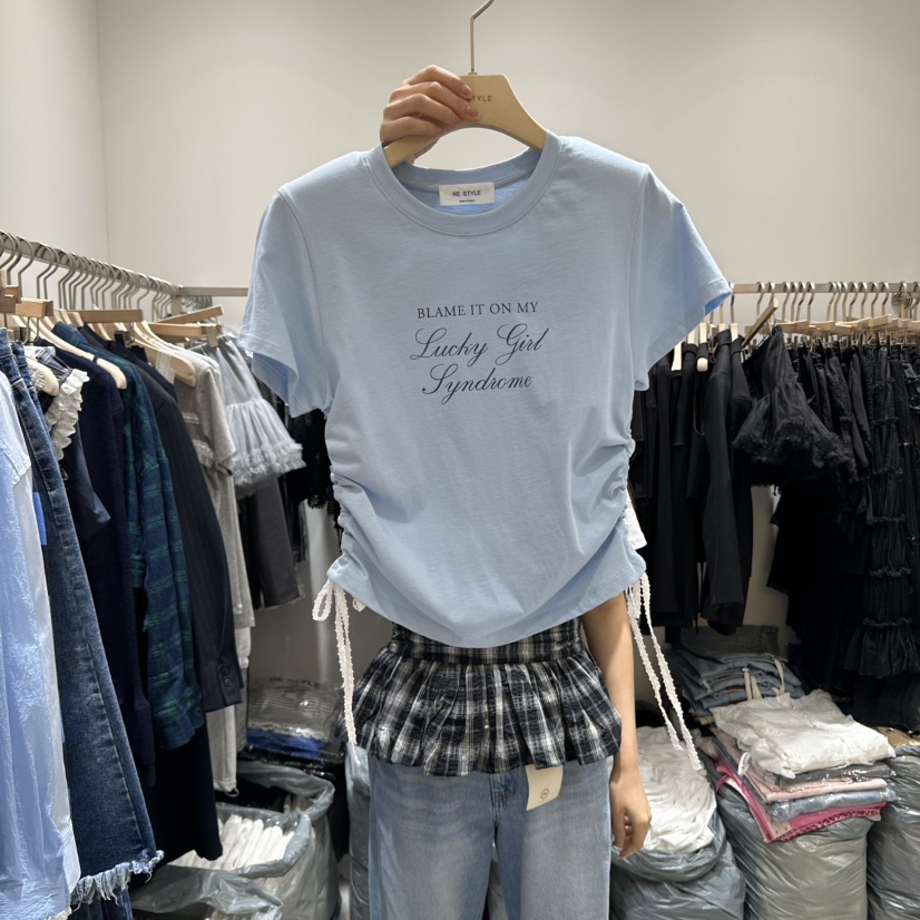 RE STYLE-Q韓國直郵女裝新品休閑推薦職業時尚真品熱賣T恤RE STYLET恤圖色2
