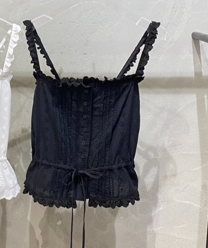 MINIQUEENS韓國代購女裝新品真品推薦時尚熱賣吊帶背心刺繡MINIQUEENS吊帶/背心圖色2