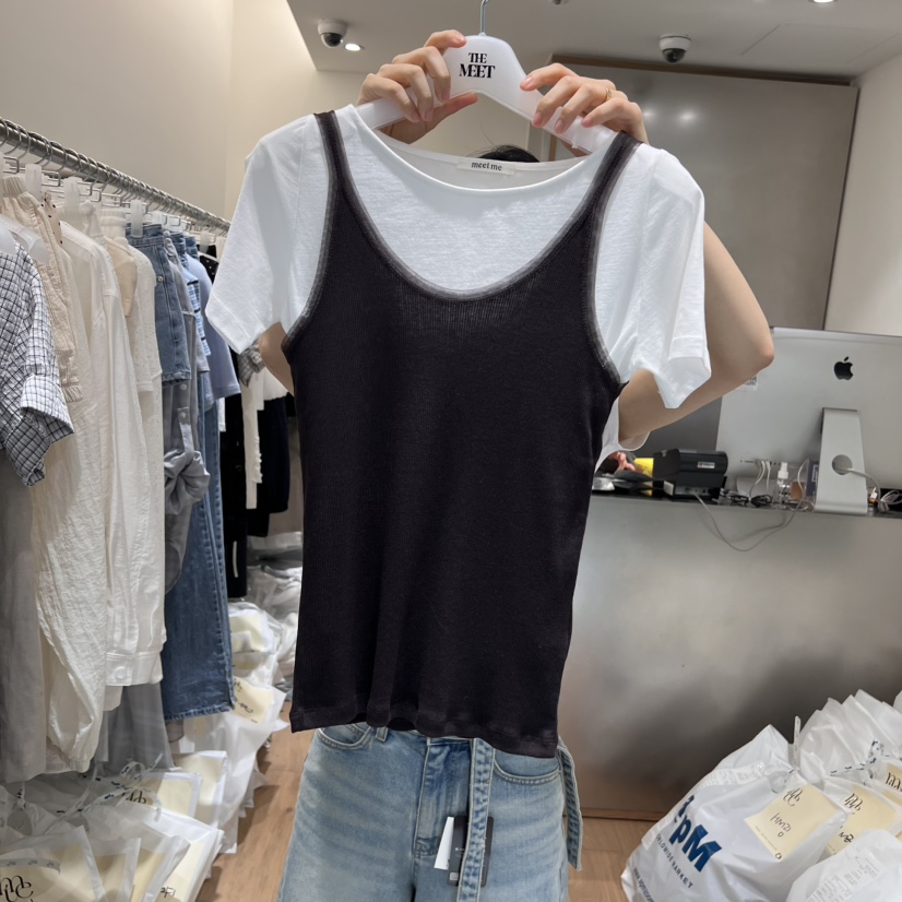 MEET ME東大門實拍女裝新品人氣休閑真品吊帶背心不含內搭MEET ME吊帶/背心圖色3