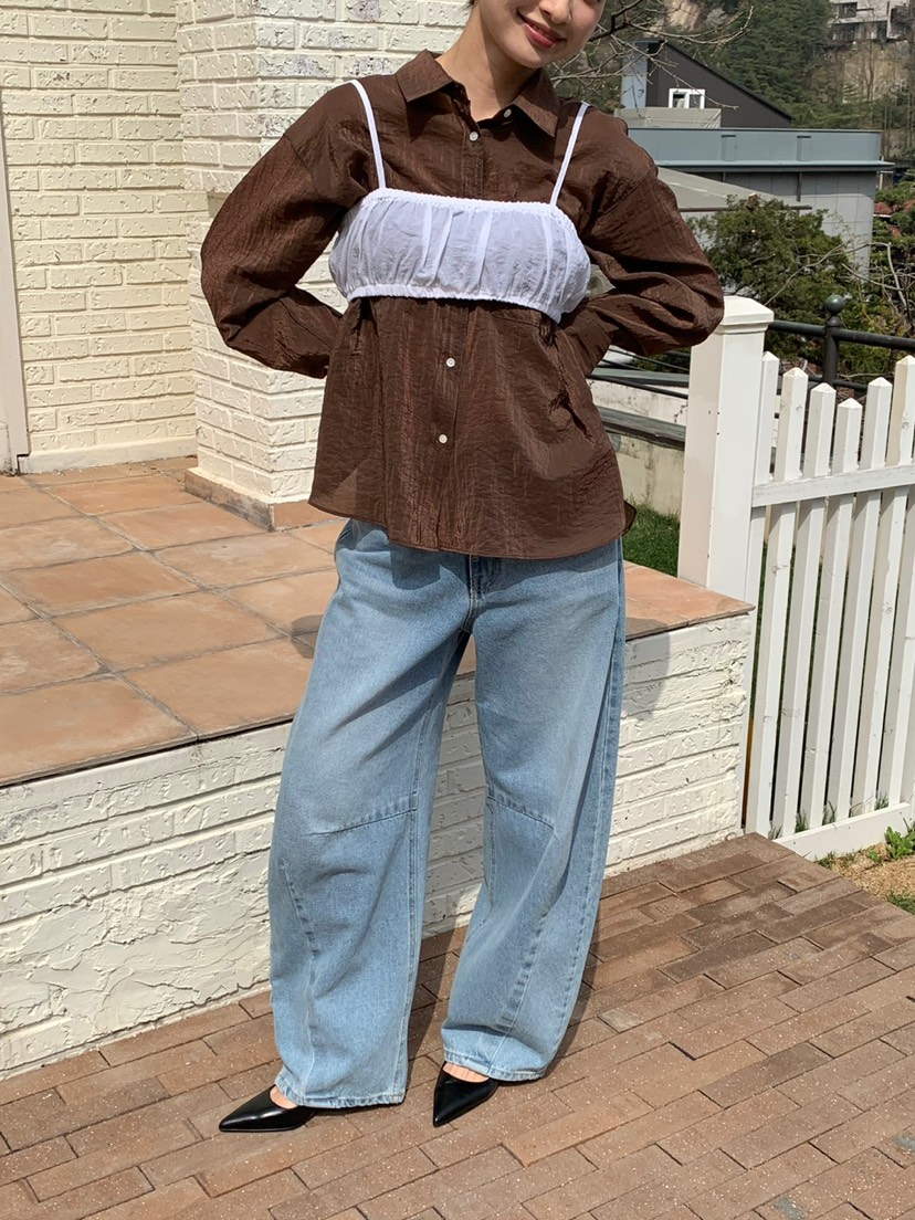 LOVE MY SANTA東大門代購女裝新品人氣吊帶背心不含內搭褶皺緊身Santa/LOVE MY SANTA吊帶/背心圖色3