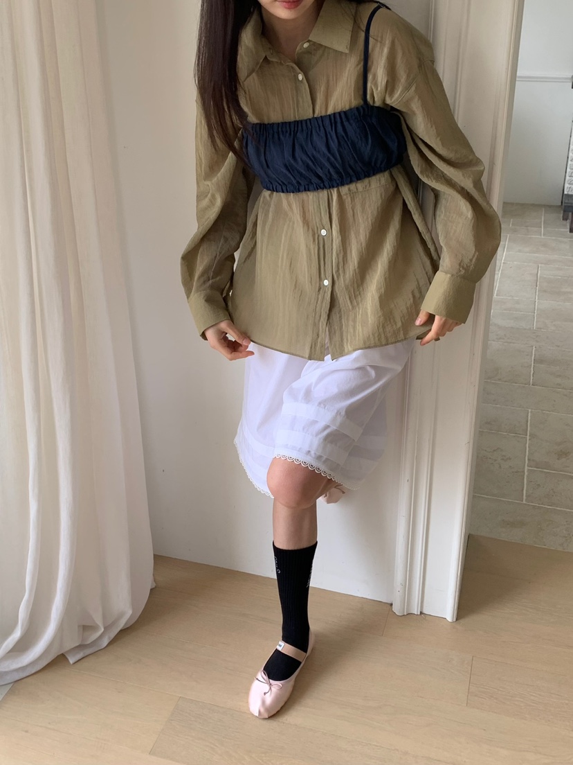 LOVE MY SANTA東大門代購女裝新品人氣吊帶背心不含內搭褶皺緊身Santa/LOVE MY SANTA吊帶/背心圖色4