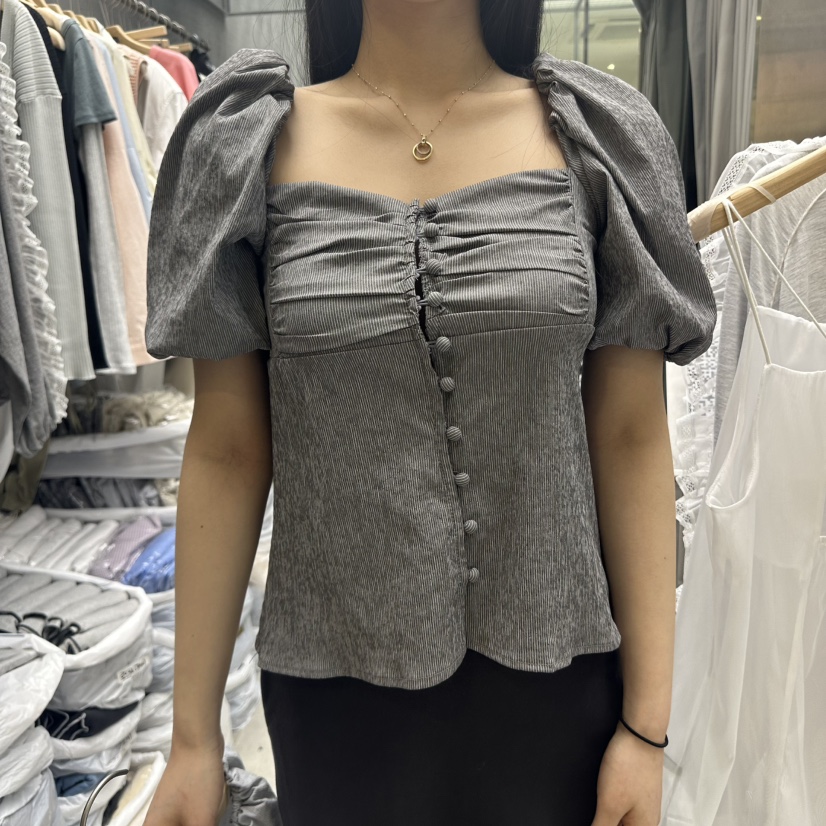 UOOV東大門直郵女裝新品職業25春夏時尚熱賣真品襯衫蕾絲衫UOOV襯衫/蕾絲衫圖色2