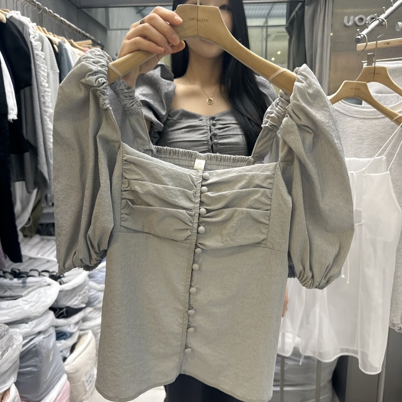 UOOV東大門直郵女裝新品職業25春夏時尚熱賣真品襯衫蕾絲衫UOOV襯衫/蕾絲衫圖色3