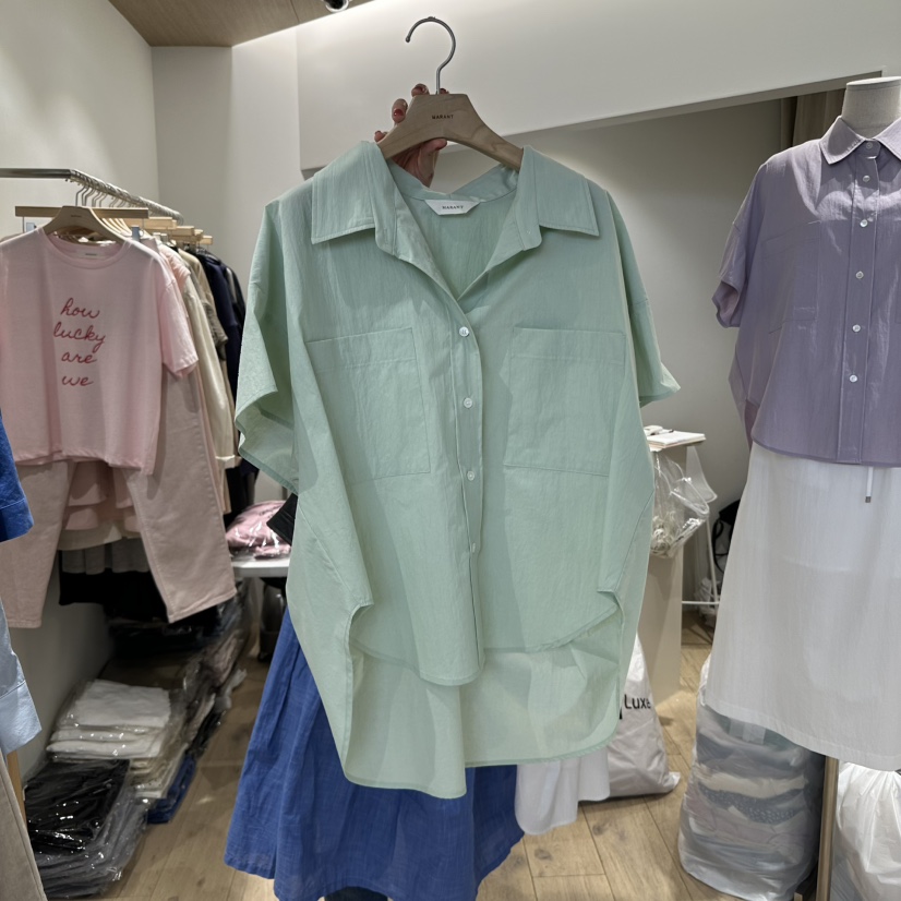 MARANT東大門實拍女士新款真品熱賣推薦襯衫蕾絲衫口袋寬松MARANT襯衫/蕾絲衫圖色2