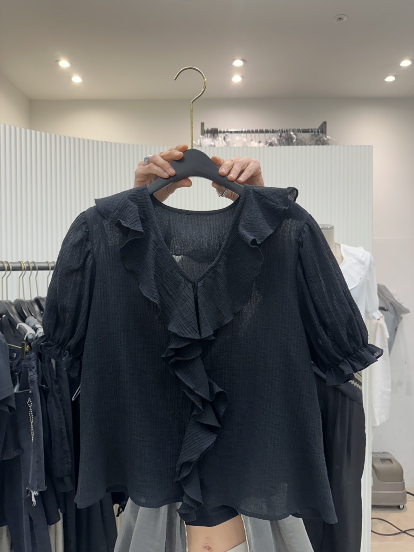 BETWEEN US東大門實拍女裝新品推薦25春夏人氣熱賣襯衫蕾絲衫JICJO:SEOUL襯衫/蕾絲衫圖色2