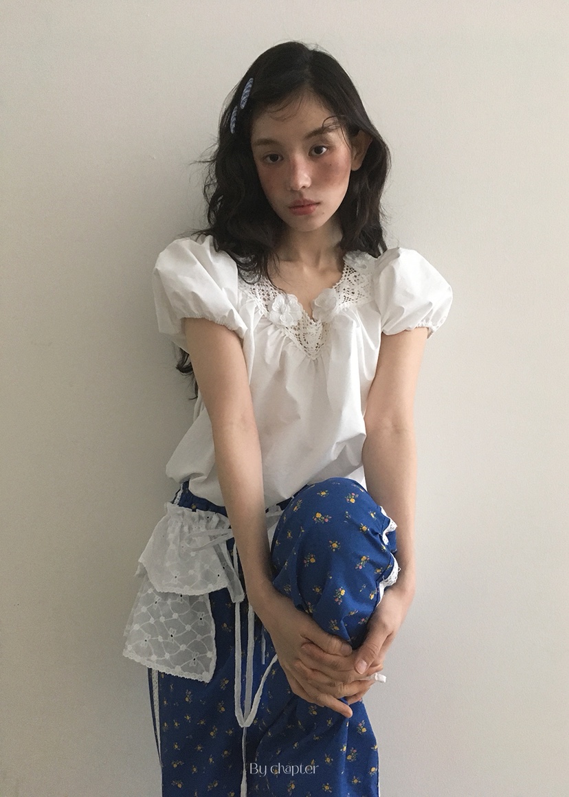BY CHAPTER東大門代購女士新品職業25春夏時尚休閑襯衫蕾絲衫Chapter襯衫/蕾絲衫