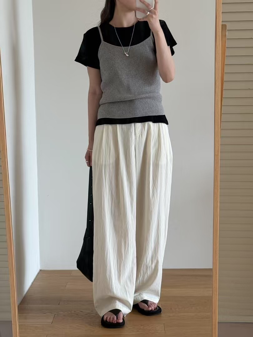 AMYGRACE韓國直郵女士新款休閑25春夏人氣真品熱賣休閑褲綁帶AMYGRACE休閑褲