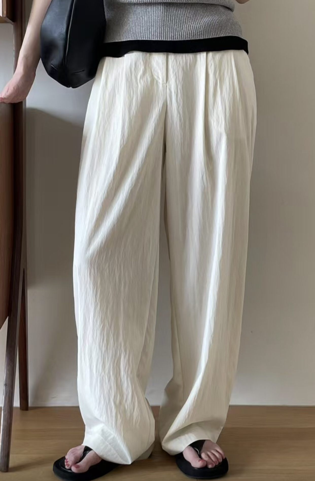 AMYGRACE韓國直郵女士新款休閑25春夏人氣真品熱賣休閑褲綁帶AMYGRACE休閑褲