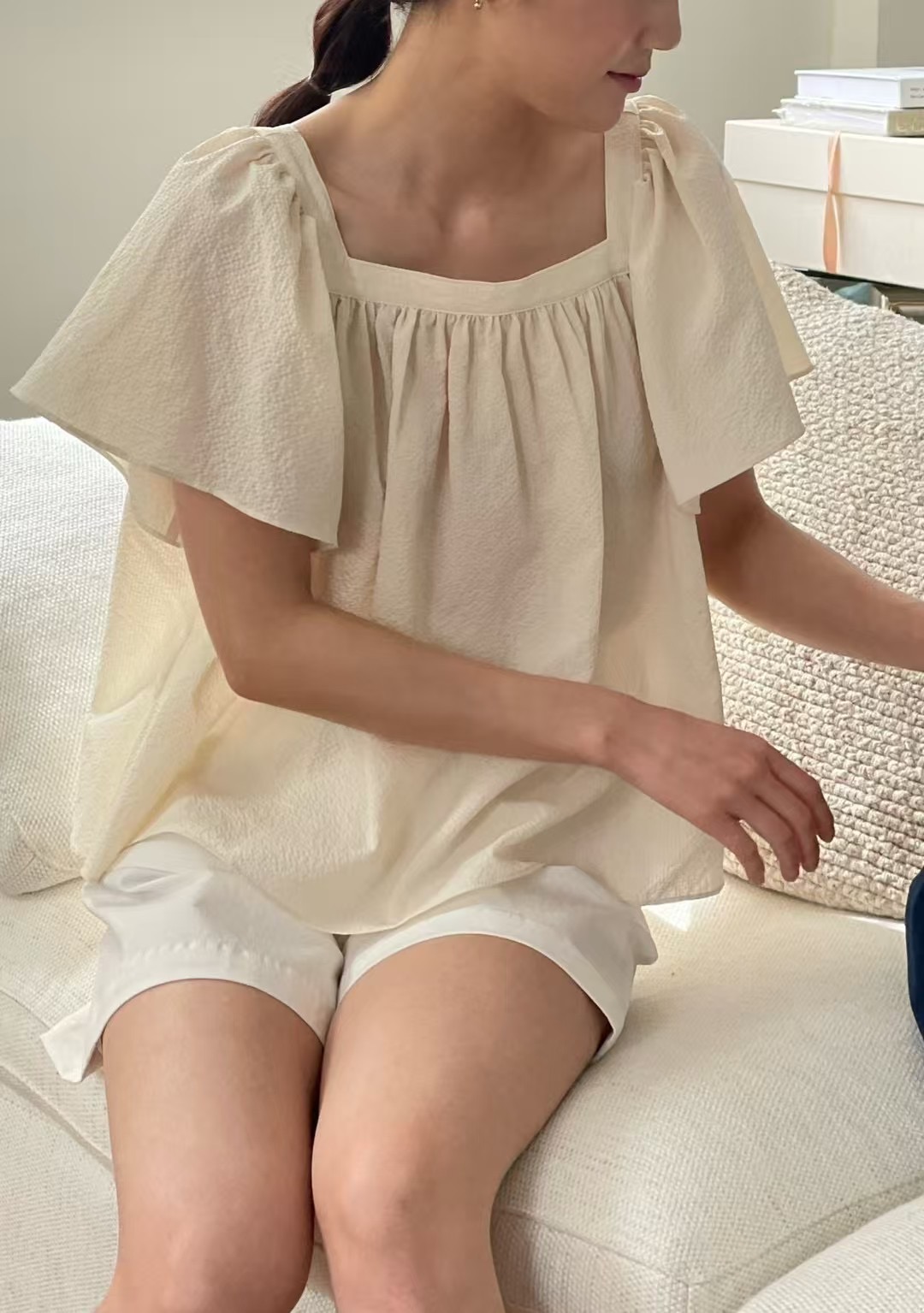 AMYGRACE韓國直郵女士新品熱賣時尚推薦25春夏真品襯衫蕾絲衫AMYGRACE襯衫/蕾絲衫圖色3