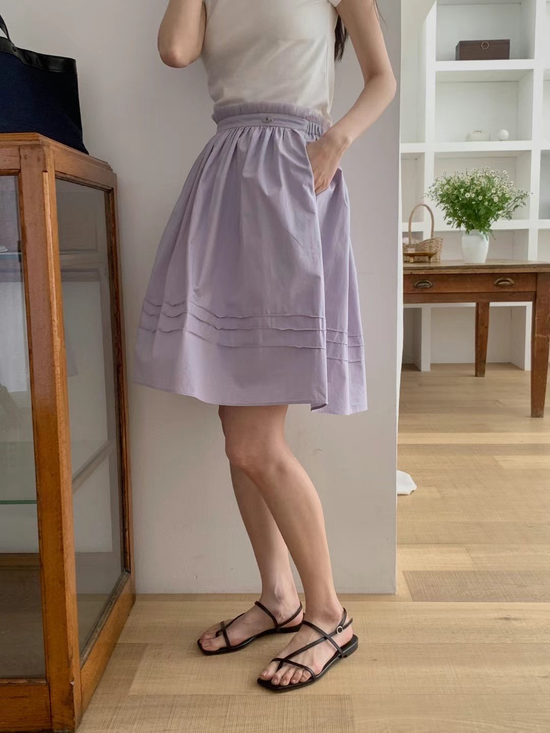 FOLLOW B韓國直郵女士新品25春夏真品推薦人氣半身裙中短裙FOLLOW B半身裙/中短裙