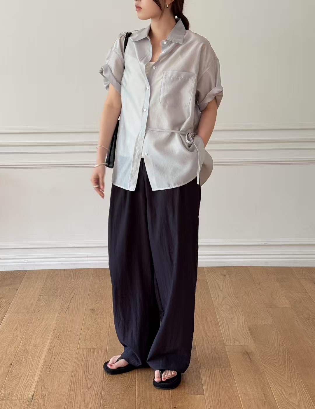AMYGRACE韓國代購女裝新款推薦真品休閑熱賣25春夏襯衫蕾絲衫AMYGRACE襯衫/蕾絲衫