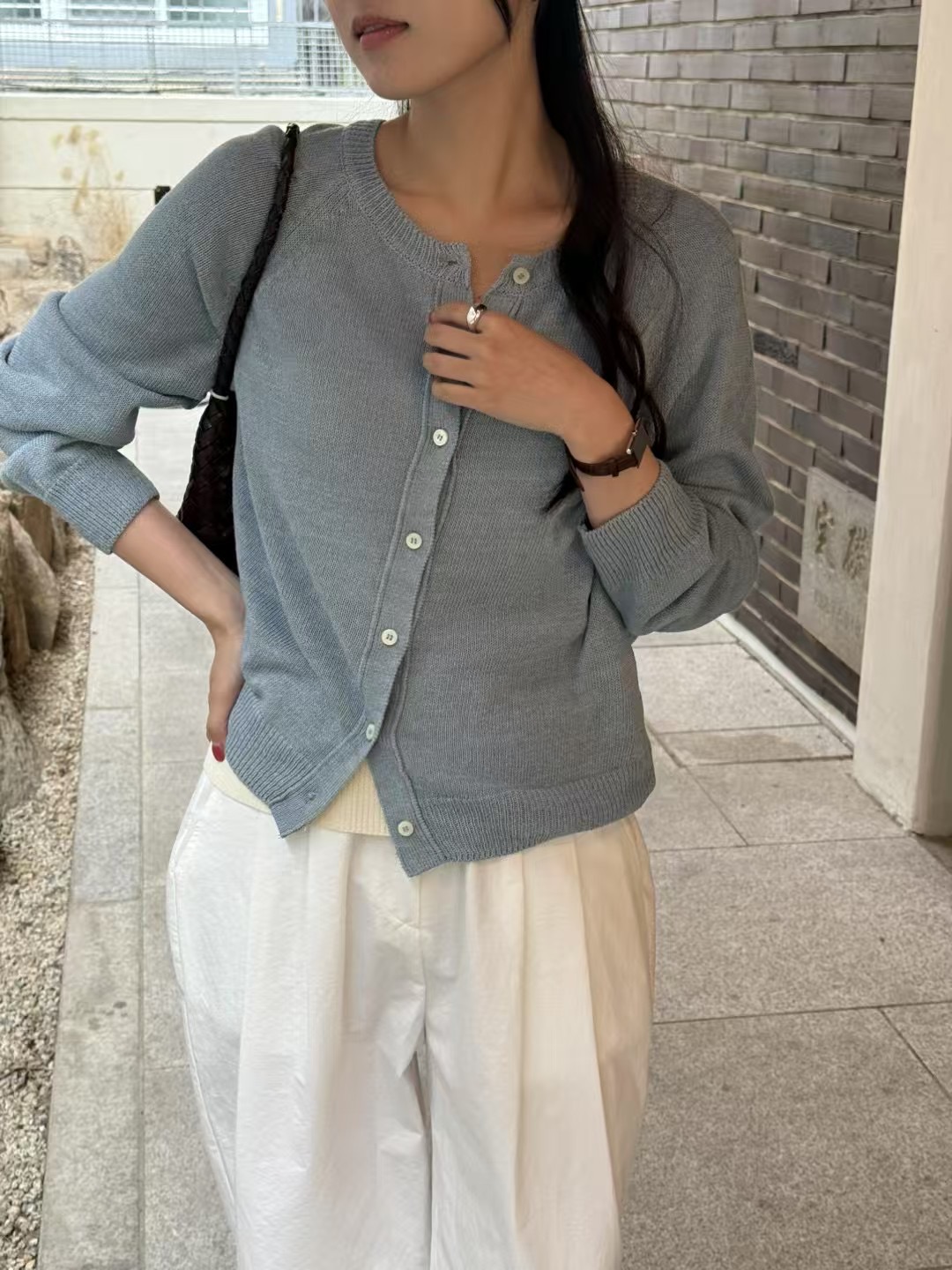 AMYGRACE東大門直郵女士新品真品職業時尚休閑熱賣針織衫亞麻AMYGRACE針織衫圖色2