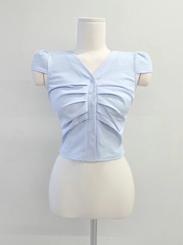 IT東大門實拍女裝新品25春夏休閑熱賣推薦真品時尚襯衫蕾絲衫IT襯衫/蕾絲衫圖色2