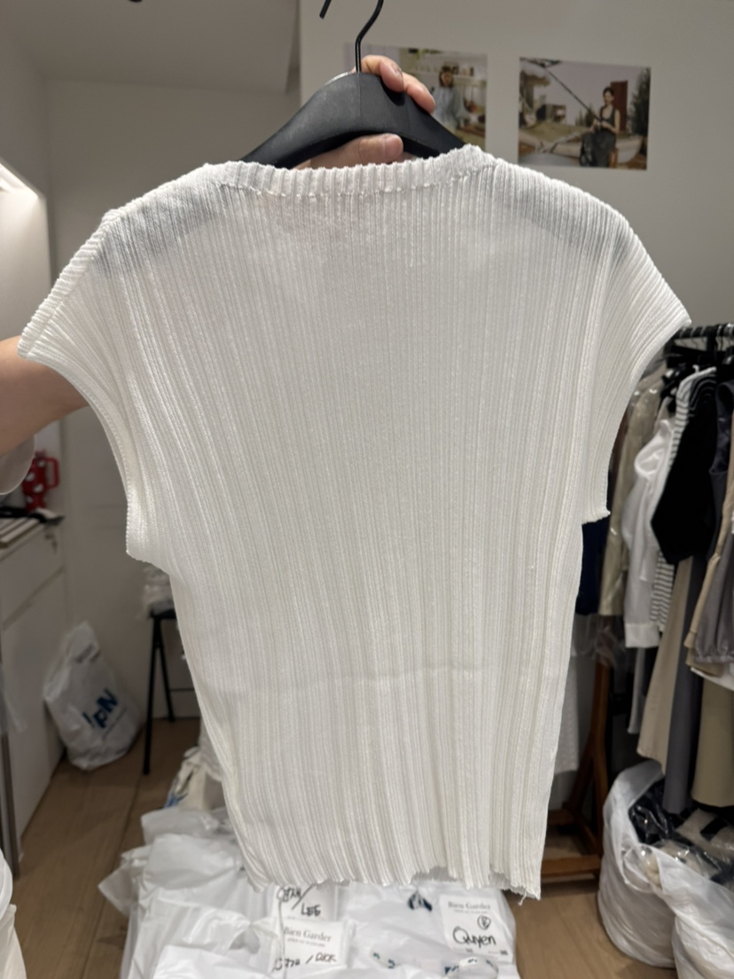 BIEN GARDER東大門代購女士新品25春夏推薦針織衫褶皺亞麻BIEN GARDER針織衫