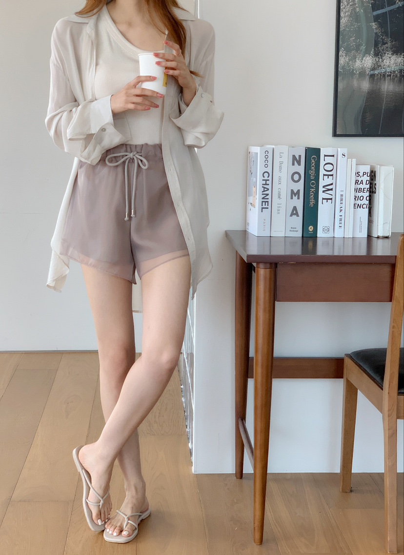 CLASSY-O東大門直郵女裝新款職業真品推薦時尚短褲歐根紗透視CLASSY-O短褲