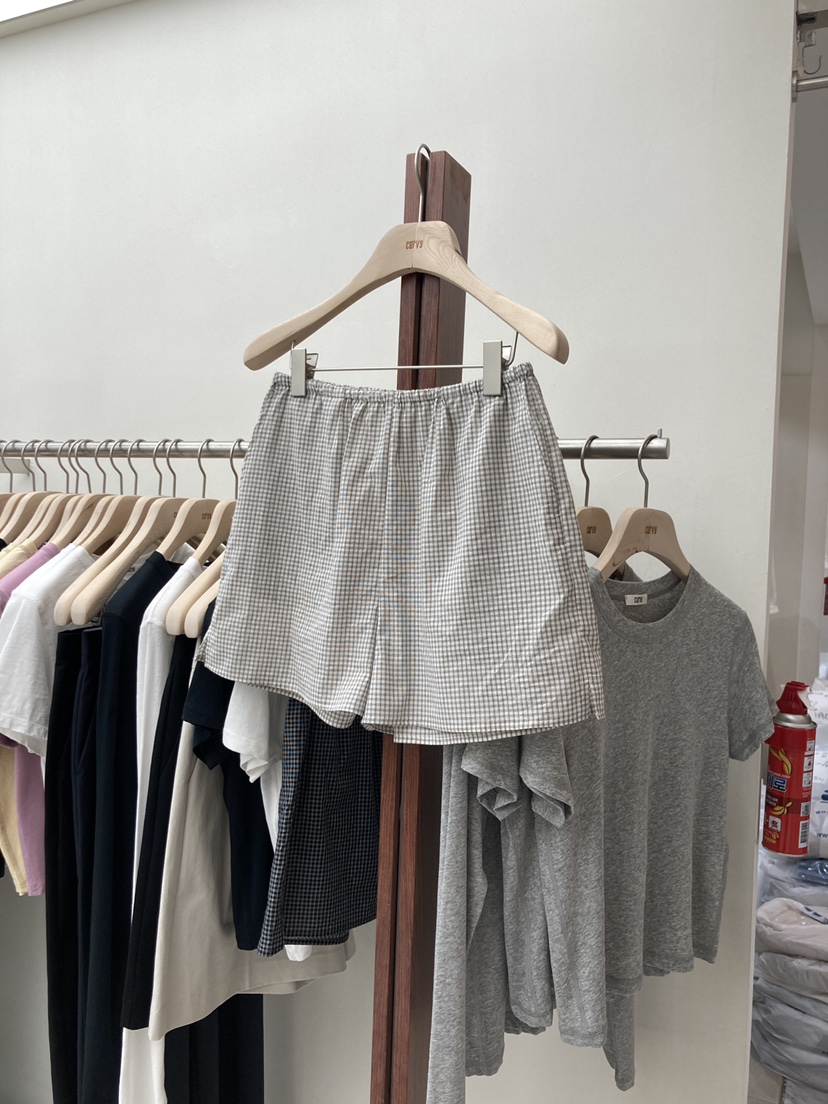 CURVY韓國直郵女裝新品休閑職業人氣時尚25春夏推薦短褲格紋CURVY短褲