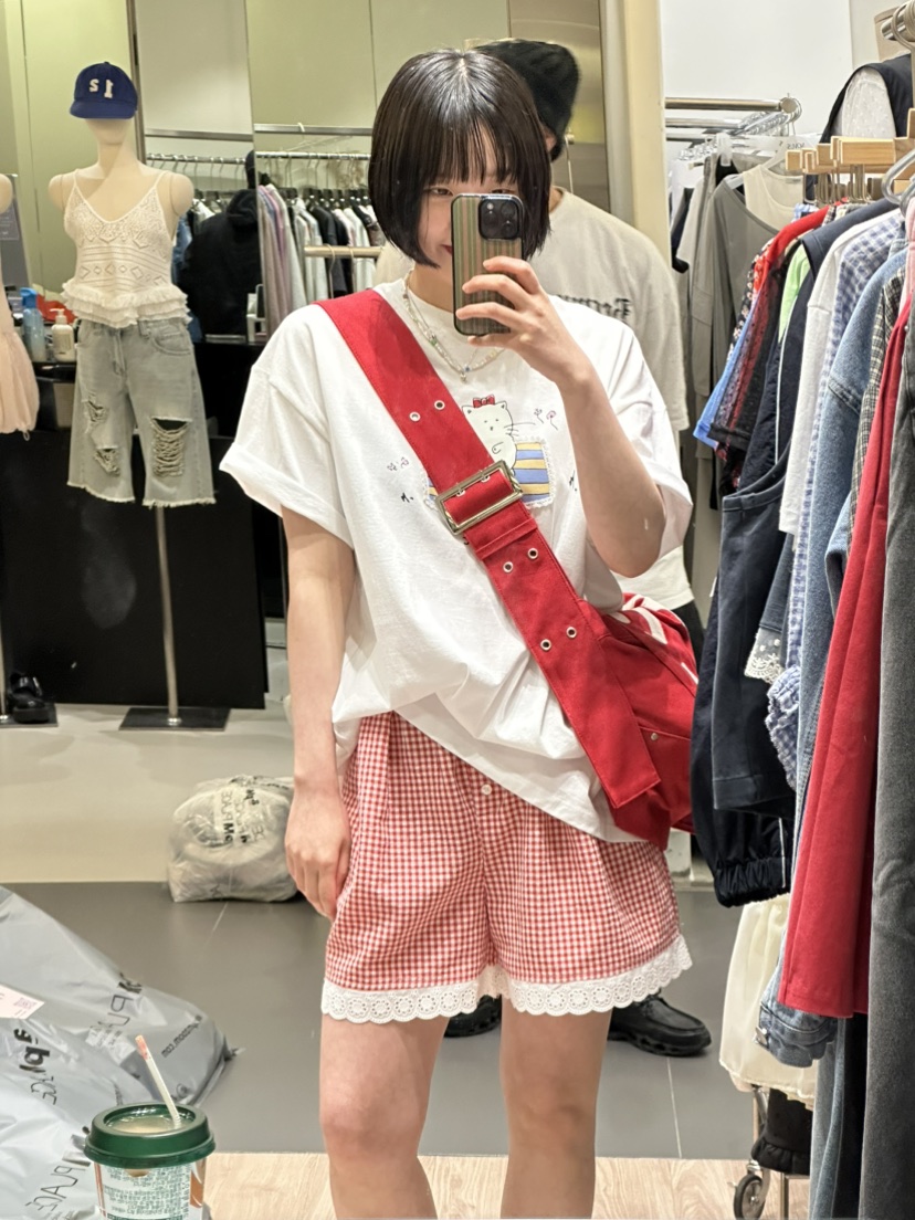 ARCHIVE-P東大門直郵女士新款休閑推薦25春夏短褲格紋蕾絲ARCHIVE-P短褲