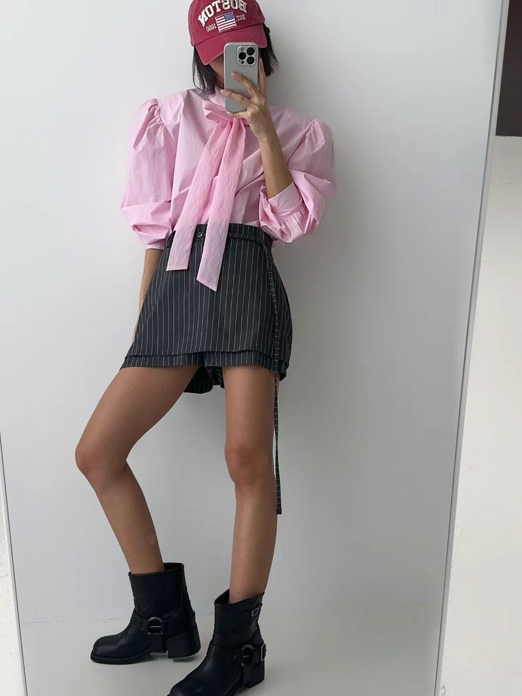CELEB-셀럽-T韓國代購女士新款25春夏熱賣休閑裙褲含腰帶CELEB-T裙褲