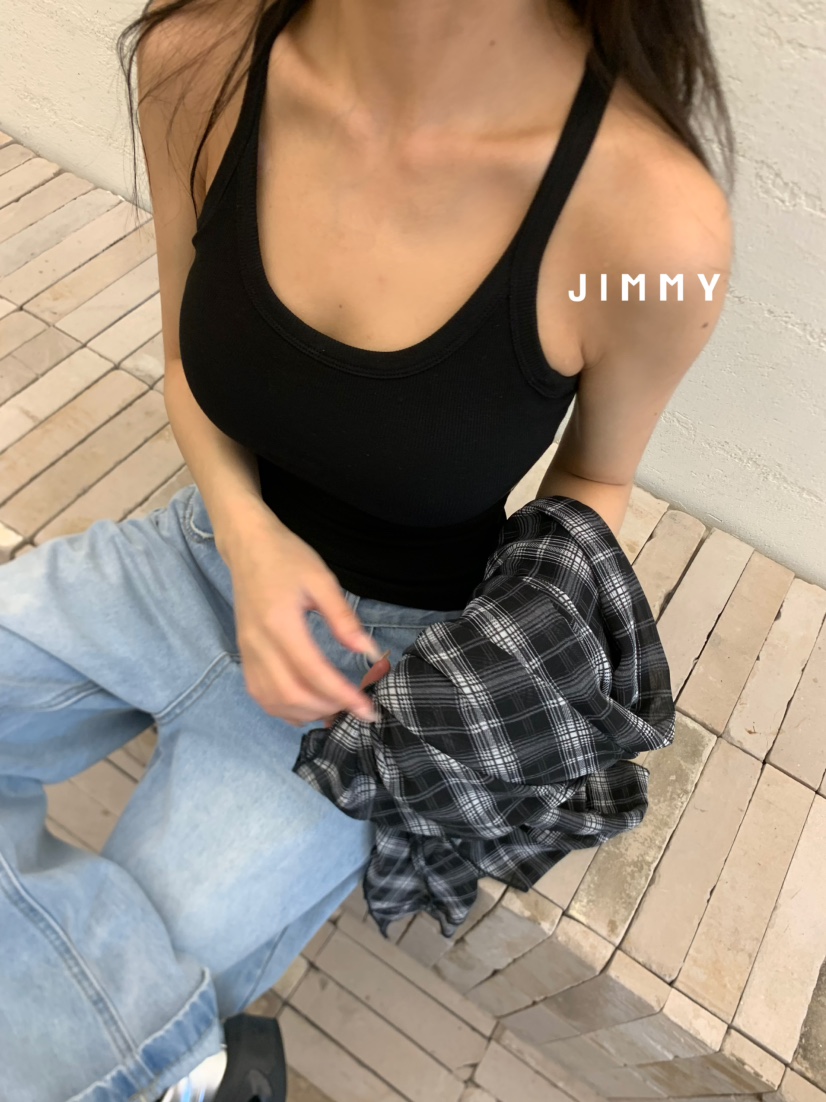JIMMY直郵韓國代購㊣女裝新品人氣時尚25春夏熱賣休閑吊帶背心JIMMY/REMAKE吊帶/背心