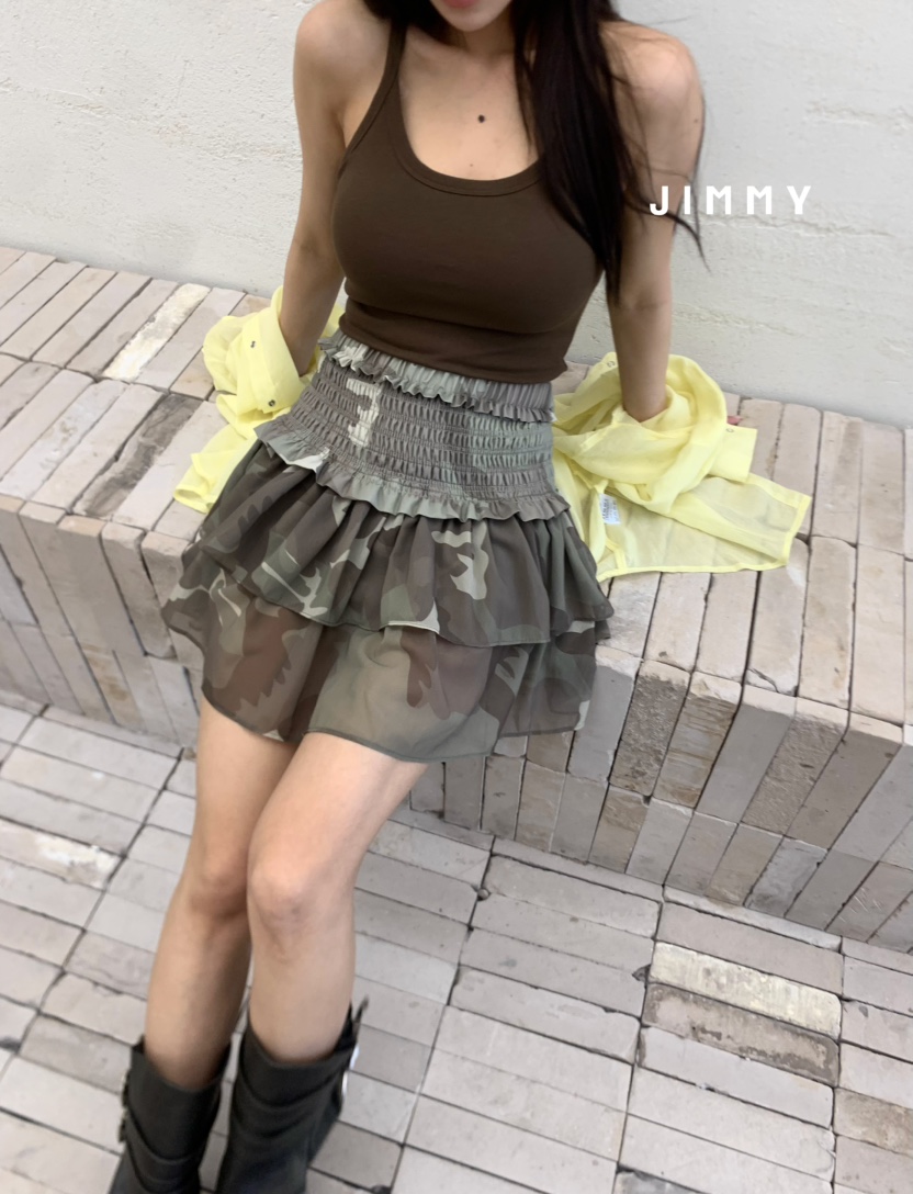 JIMMY韓國直郵㊣女裝新品25春夏熱賣時尚推薦休閑人氣短裙JIMMY/REMAKE短裙