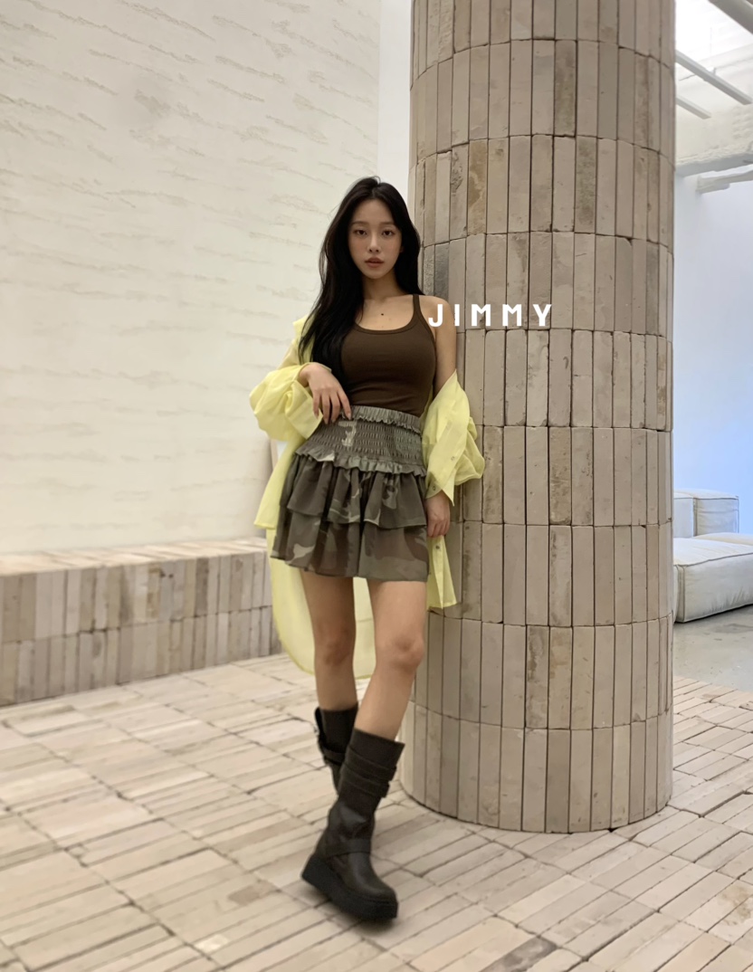 JIMMY韓國直郵㊣女裝新品25春夏熱賣時尚推薦休閑人氣短裙JIMMY/REMAKE短裙
