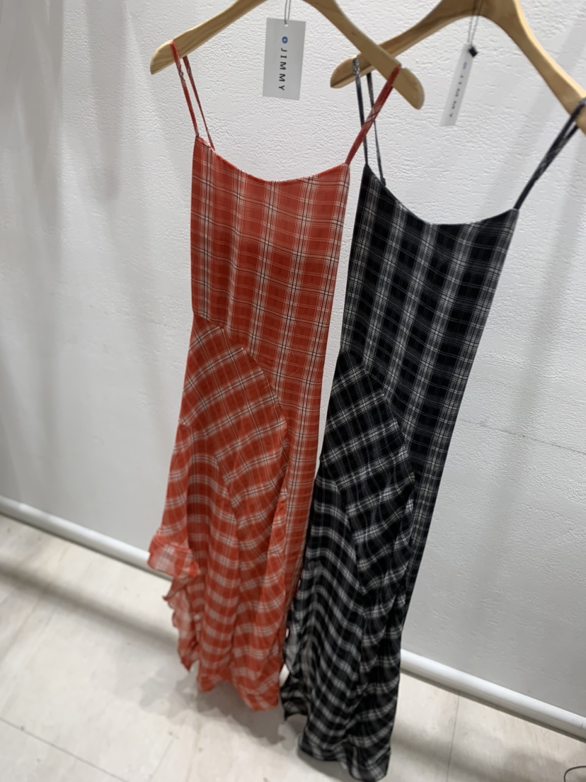 JIMMY韓國㊣直郵東大門代購女裝新款熱賣25春夏長裙不含內搭格紋JIMMY/REMAKE長裙