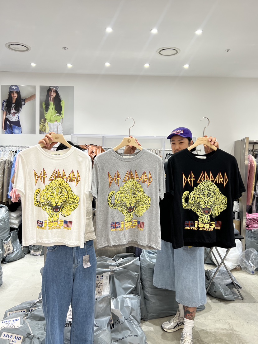 LIVE AID-P韓國直郵㊣東大門實拍女裝新品推薦熱賣休閑T恤LIVE AIDT恤