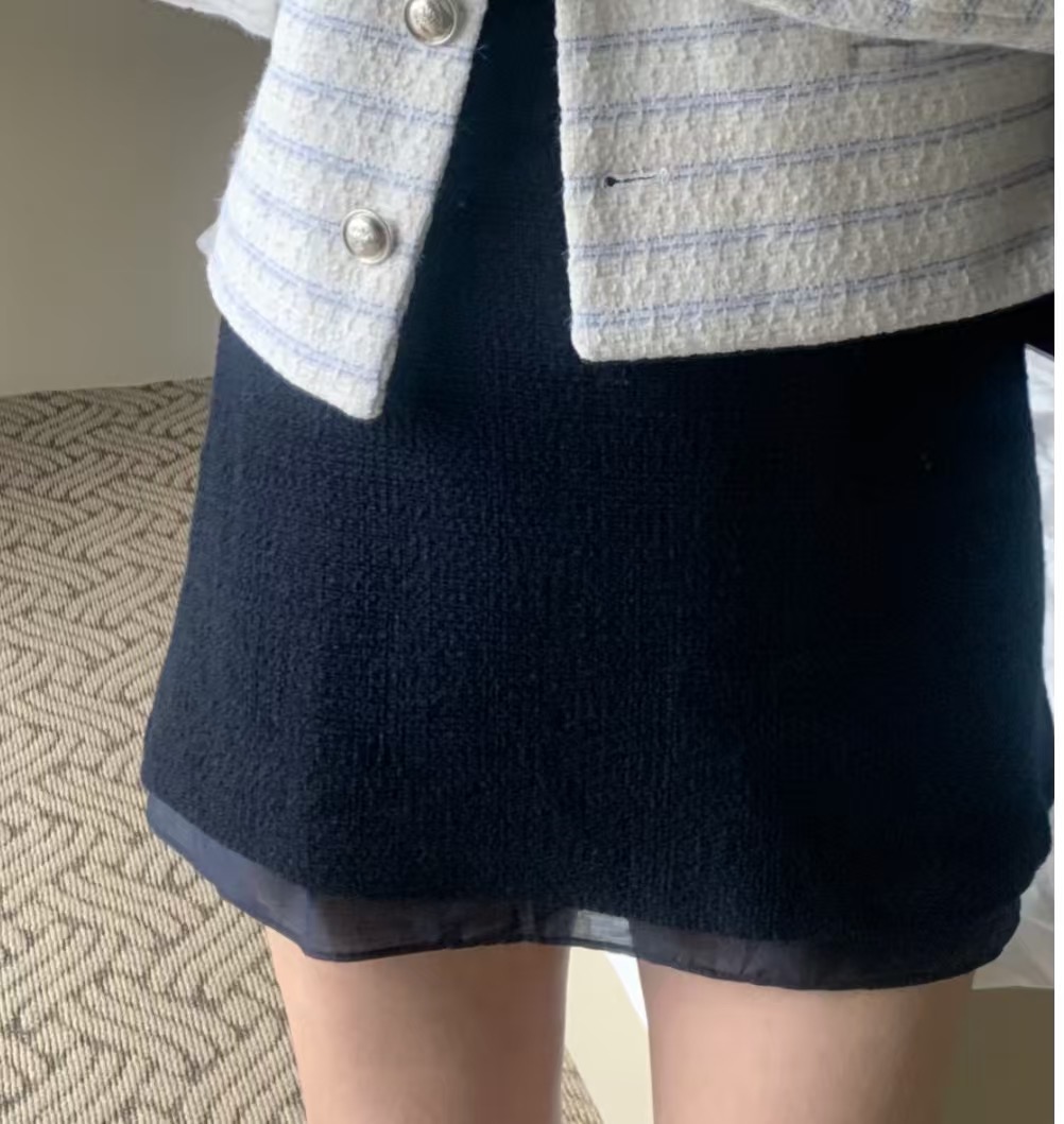 HAY KNOCK-헤이노크-OT直郵韓國代購㊣女裝新品25春夏短裙粗花呢HAY KNOCK-헤이노크-OT短裙圖色2