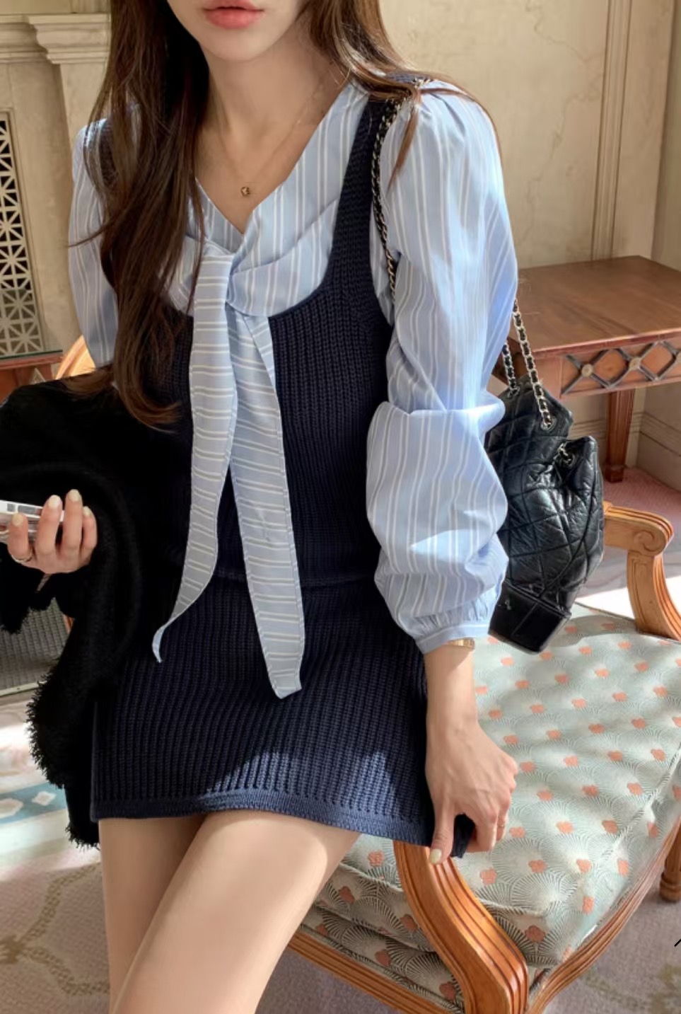 HAY KNOCK-헤이노크-OT韓國㊣直郵東大門代購女裝新品時尚連衣裙HAY KNOCK-헤이노크-OT連衣裙圖色2