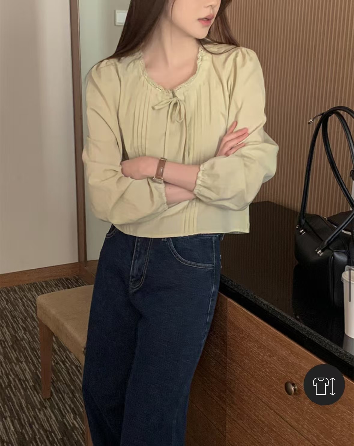 FEVER韓國㊣直郵東大門代購女裝新品熱賣休閑時尚襯衫蕾絲衫FEVER襯衫/蕾絲衫