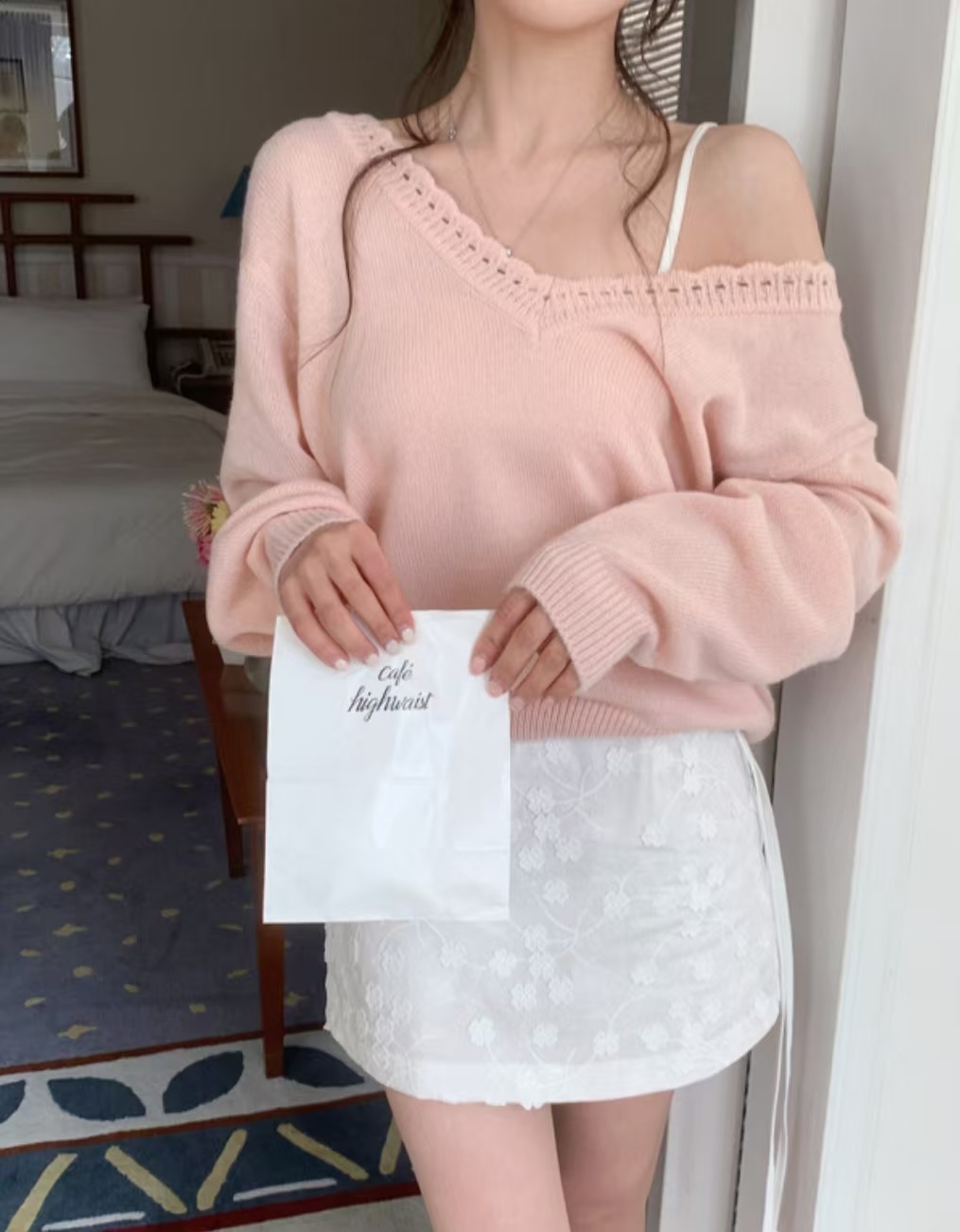 HAY KNOCK-헤이노크-OT韓國㊣直郵東大門代購女裝新款25春夏針織衫V領HAY KNOCK-헤이노크-OT針織衫