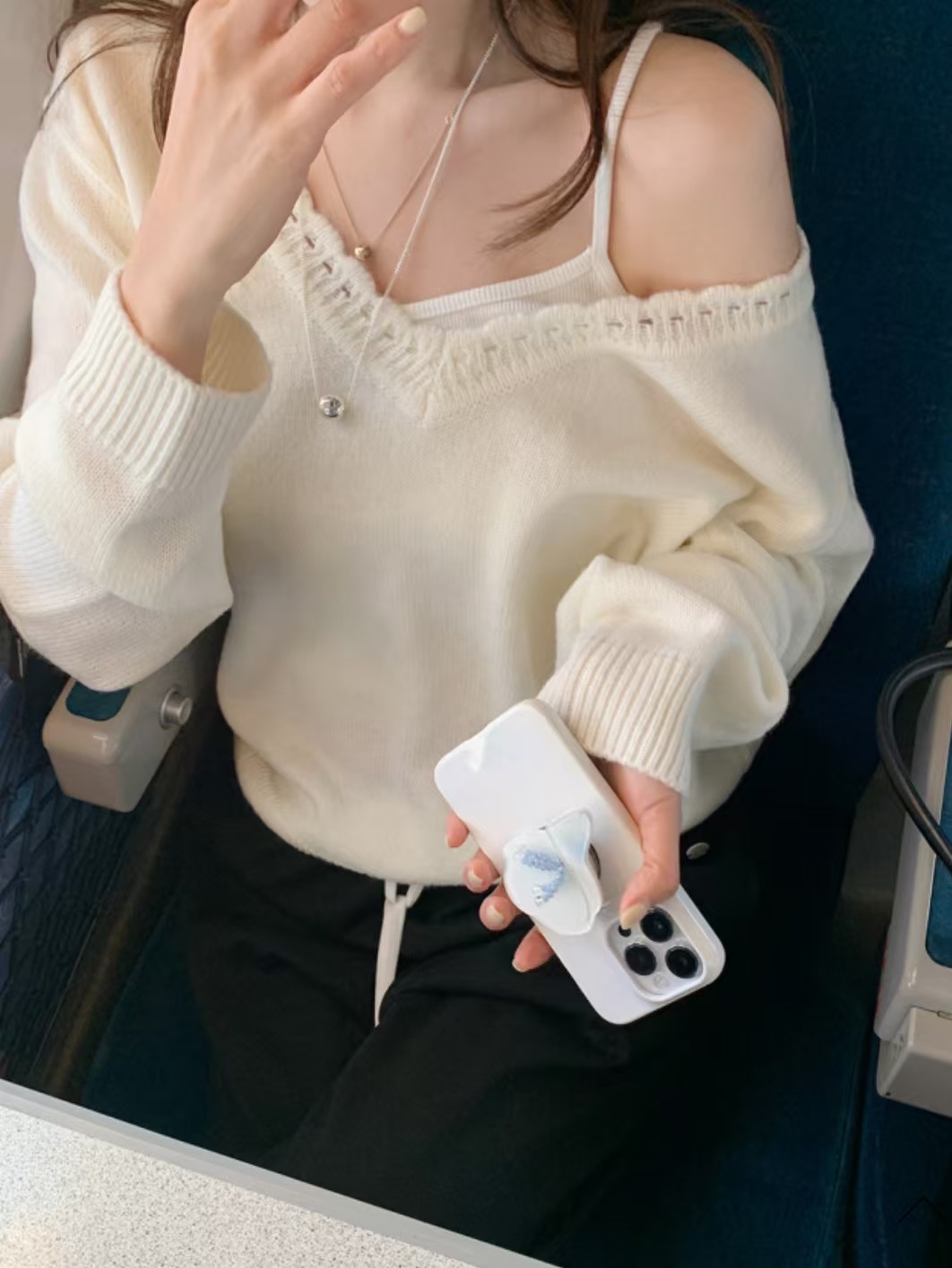 HAY KNOCK-헤이노크-OT韓國㊣直郵東大門代購女裝新款25春夏針織衫V領HAY KNOCK-헤이노크-OT針織衫圖色2