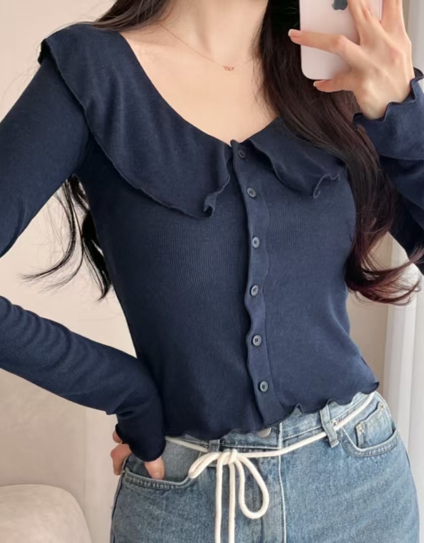 HAY KNOCK-헤이노크-OT韓國直郵㊣東大門實拍女裝新款25春夏長袖T恤HAY KNOCK-헤이노크-OT長袖T恤圖色2