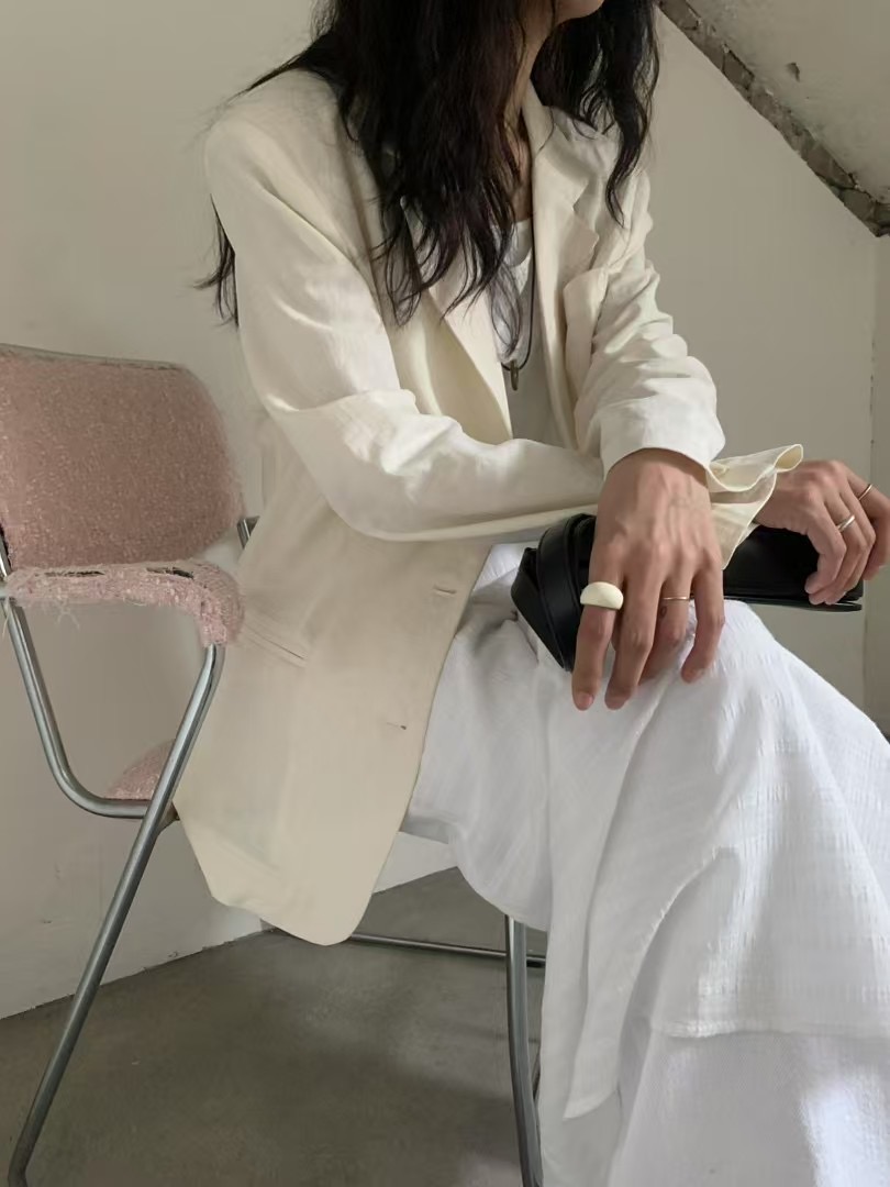 FEVER韓國代購女裝新品職業休閑推薦人氣25春夏熱賣夾克亞麻布FEVER夾克