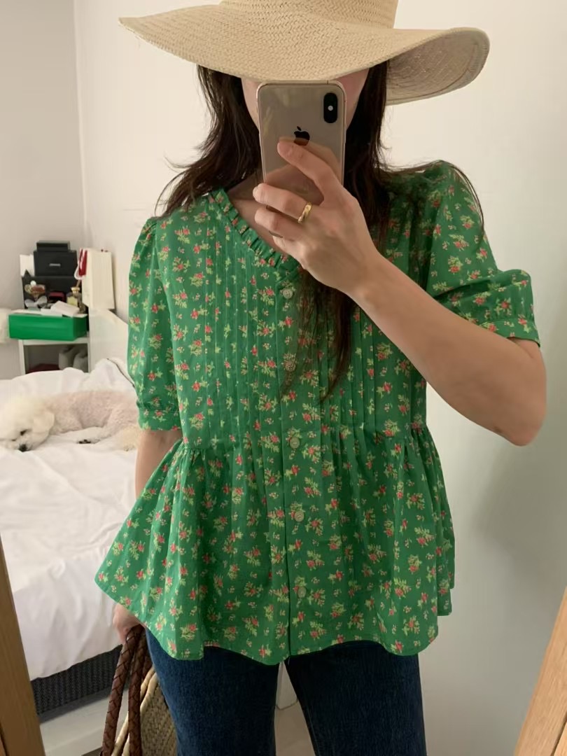 FEVER韓國直郵女裝新品25春夏休閑推薦真品時尚熱賣襯衫蕾絲衫FEVER襯衫/蕾絲衫