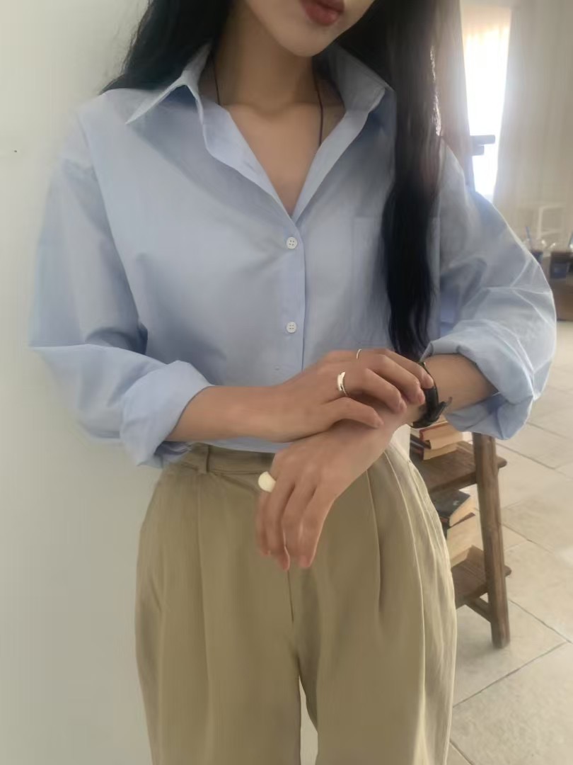 FEVER東大門代購女裝新品職業25春夏熱賣時尚休閑襯衫蕾絲衫FEVER襯衫/蕾絲衫圖色2