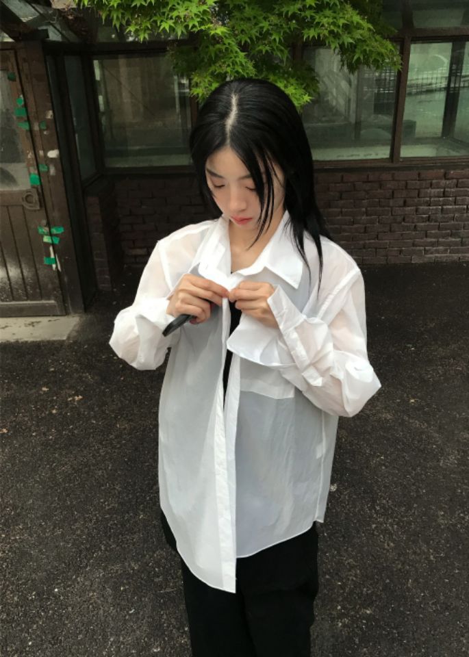 LIVE FOREVER韓國直郵女士新品25春夏熱賣職業人氣襯衫蕾絲衫LIVE FOR_EVER襯衫/蕾絲衫